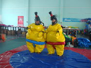 Inflatable Amusement Park With Yellow Sumo Suit For Adult And Kids