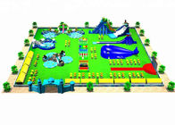 Earth - Friendly Combined Inflatable Amusement Park With Slide And Water Pool