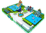 Earth - Friendly Combined Inflatable Amusement Park With Slide And Water Pool
