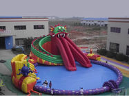 Large Scale Inflatable Water Parks / Dragon Pool And Slide Inflatables