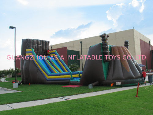 Mobile Inflatable Obstacle and Zip Line For Playground Children Games