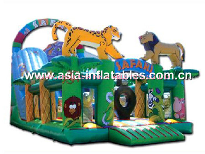 Inflatable Funcity In Jungle Animal Park Theme For Outdoor Children Amusement